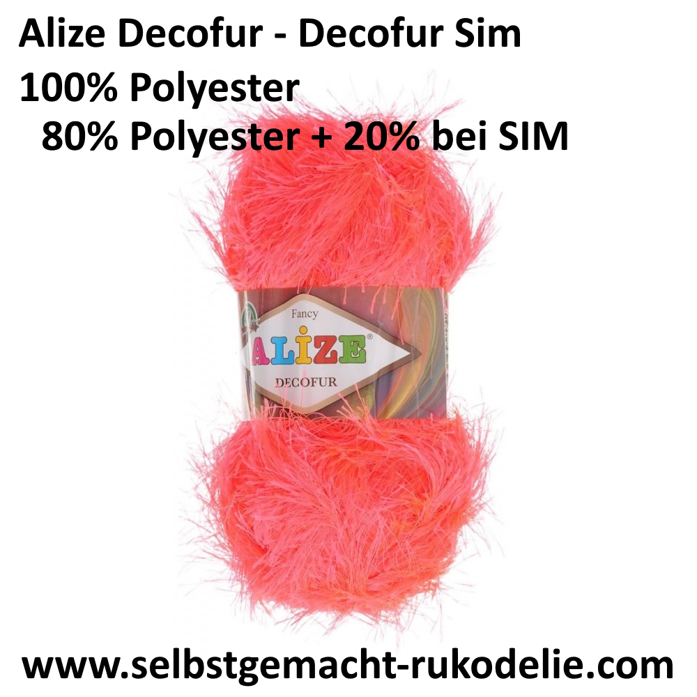 Alize Decofur/Sim, 100%Polyester, 100g-110m, 80%Polyester und 20% SIM (Metallic-glänzend)